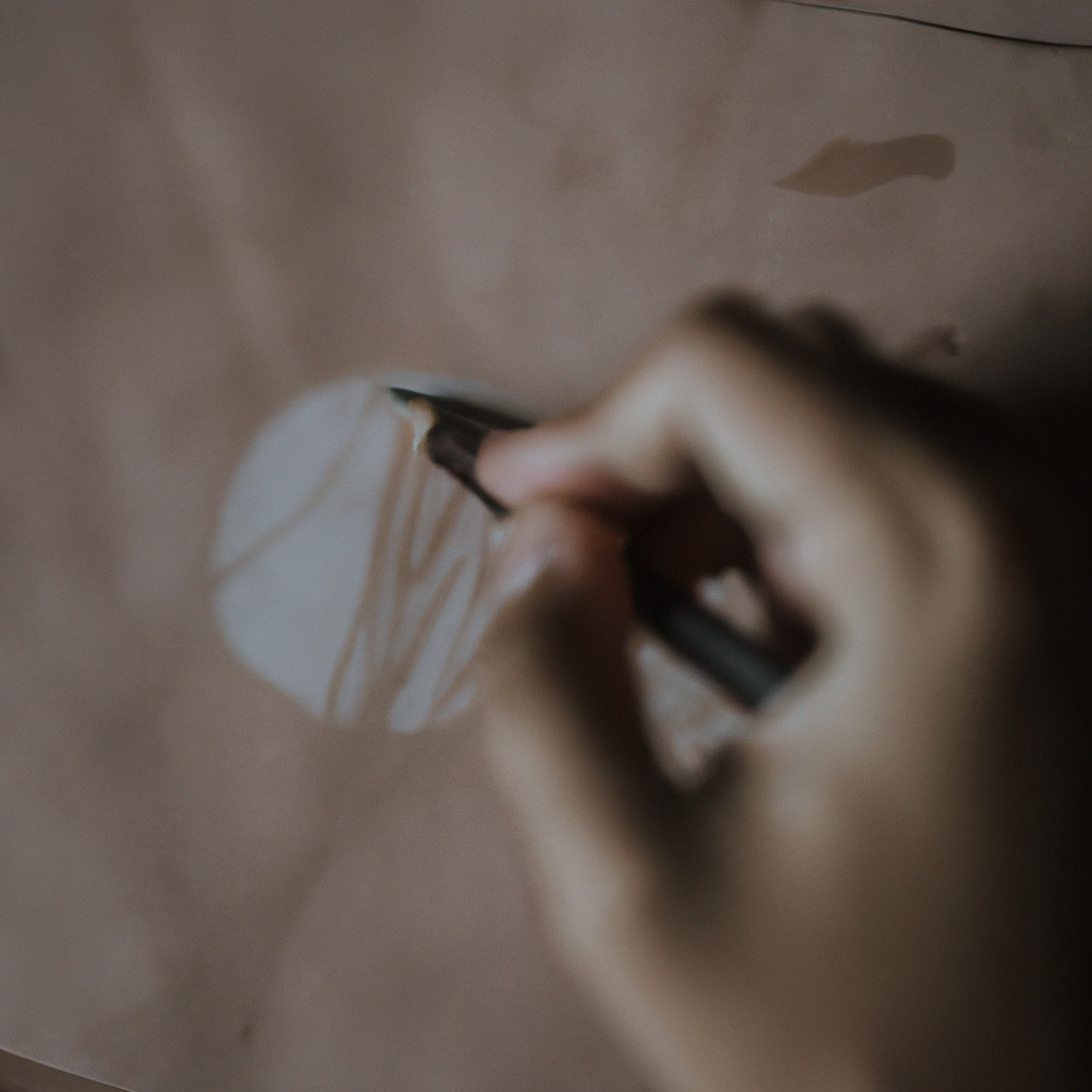 Student sketching close-up